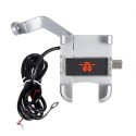 12V 2A Phone Holder USB Charging Aluminum Alloy Motorcycle Handlebar/ Rearview Mirrors Mount Bracket