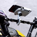 12V-80V Mobile Phone Navigation Support USB Charger Holder Aluminium Alloy Waterproof Electric Scooter Motorcycle Handlebar Mount Clip Bracket Universal