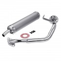 22MM Inlet Round Bent Outlet Exhaust Muffler Tip End Tail Pipe with GY6 Front Pipe Kit Rear