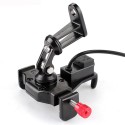 360 Rotating Motorcycle USB Charger Cell Phone Stand Holder GPS Navigator