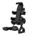 5V 2A Aluminum Alloy Phone Holder Mirror Handlebar For Motorcycle Octopus Stand Mobile