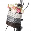 Bicycle Basket Rattan Bike Front Basket Carrying Shopping Stuff Pets Fruits Storage Case For Cycling