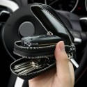 Double Layers Keys Bag Home Keys Holder PU Leather Storage Organizer Wallet Case