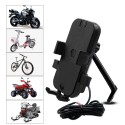 Dual USB Charger CS-344B2 Phone Holder 360° Rotation Stand For Motocycle Bike Rearview Holder For 4inch-6.5inch Smart Phone