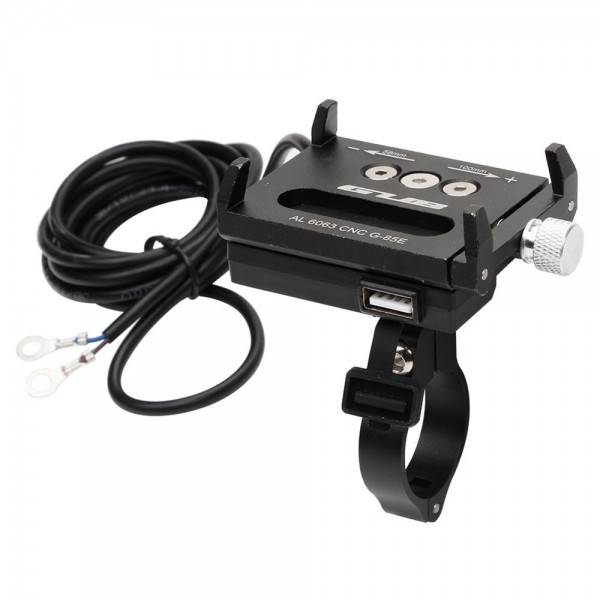 Motorcycle Phone Holder Adjustable USB Charger Navigation Bracket Mount Handlebar