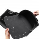 PU Leather Motorcycle Saddlebags Luggage Side Tool Bag Black Left Right Pouch For Harley