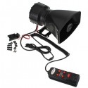 12V Loud Horn Siren 5 Sounds Tone PA System 60W for Car Auto Van Truck