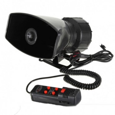 12V Loud Horn Siren 5 Sounds Tone PA System 60W for Car Auto Van Truck