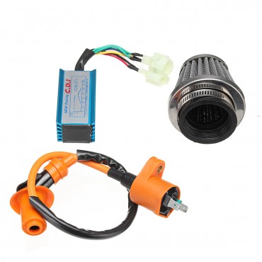 6 Pin Racing AC CDI Box+Ignition Coil +Air Filter For GY6 50-150cc Moped Scooter