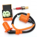 Ignition Coil+Racing CDI Box+ Spark Plug For GY6 50 125 150cc Moped Scooter ATV Go Carts