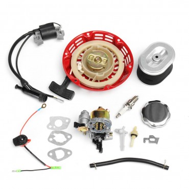 Recoil Carburetors Ignition Coil Spark Plug Air Filter Gas For Honda GX160 GX200