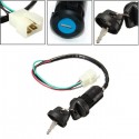 Universal Ignition Barrel Switch 4 Wires 2 Key For Motorcycle Pit Dirt Bike Quad ATV