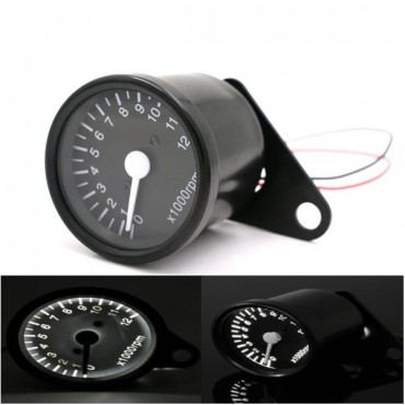 12000RPM LED Tachometer Speedometer Gauge With Bracket 10mm Mounting