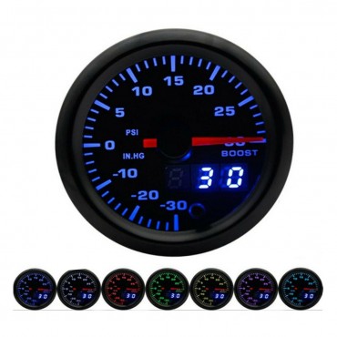 12V 2 Inch 52mm Voltage Gauge Meter 7 Color LED Display Auto Volt Universal