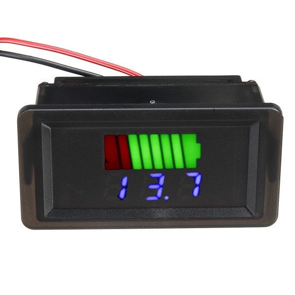 12V-60V Waterproof LED Digital Voltmeter Voltage Meter Battery Gauge For Car Marine Motorcycle