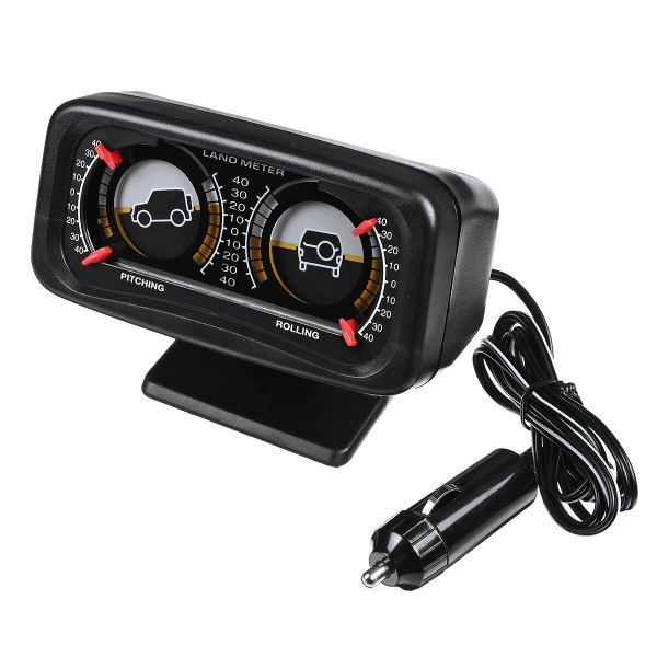 12V Car Two-barreled Backlight Inclinometer Compass Balance Level Slope Meter