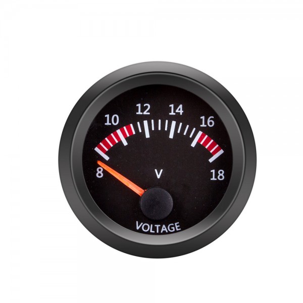 12V Voltmeter Voltage Gauge Vehicle Meter Black Shell 2 Inch 52mm