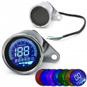 4 In 1 Motorcycle Digital Odometer Speedometer Tachometer RPM Fuel Level Gauge MPH KM/H 7 Colors Universal