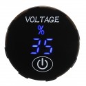 5V-48V Touch Screen LED Digital Voltmeter Battery Capacity Voltage Meter Panel Monitor Switch Panel Kit With iameter Hole Saw