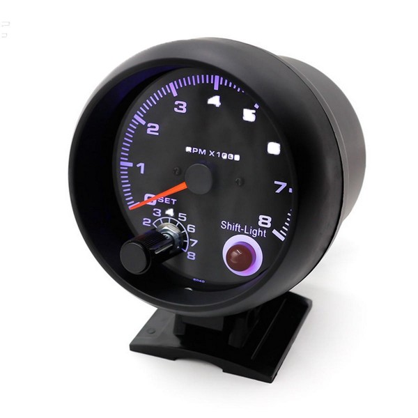 95mm 3.75inch Tachometer Tacho Gauge Meter 0-8000 RPM With LED Shift Light 12V