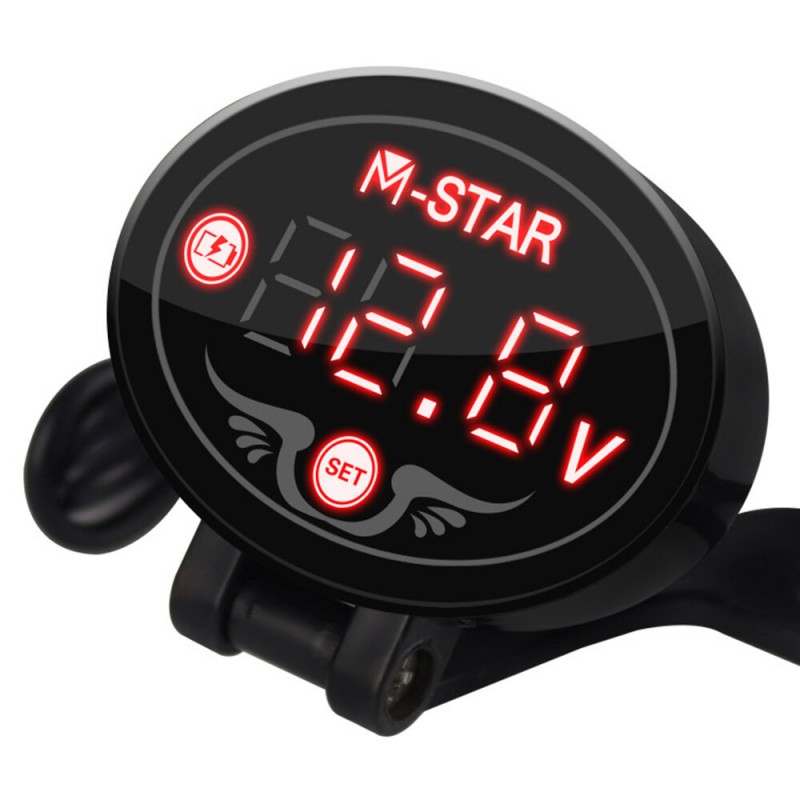 DC 9V-24V LED Display Panel Digital Voltage Meter LED Smart Motor Gauge for Car Motorcycle