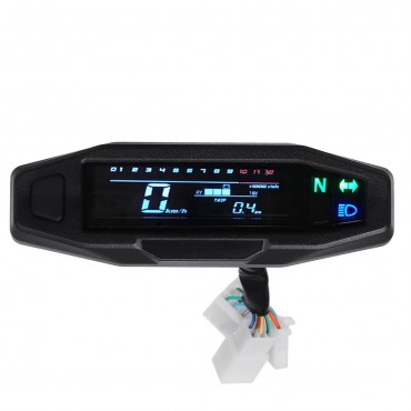 LCD Digital Motorcycle Multi Gauge Bar Speedometer Odo Tachometer Gear Indicator