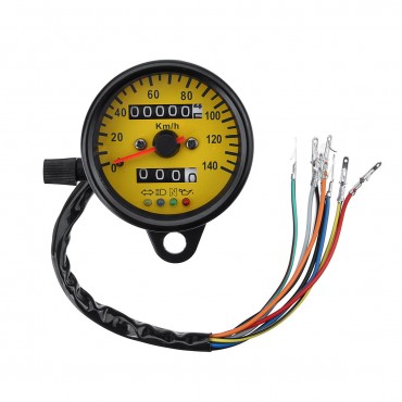 Motorcycle Dual Odometer KMH Night Vison Speedometer Gauge Meter LED Backlight Signal Light