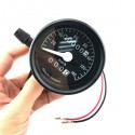 Motorcycle Dual Odometer Speedometer Mechanical Gauge Black Universal Waterproof