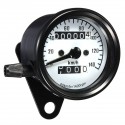 Motorcycle Dual Odometer Speedometer Mechanical Gauge White Universal Waterproof