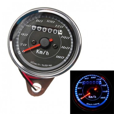 Motorcycle Odometer Speedometer Gauge Meter Dual Color LED Backlight