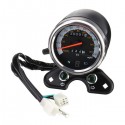 Motorcycle Odometer Speedometer LCD Digital Gauge W/ Light USB Charger Interface For Cafe Racer