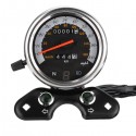 Motorcycle Odometer Speedometer LCD Digital Gauge W/ Light USB Charger Interface For Cafe Racer