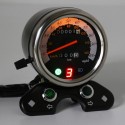 Motorcycle Odometer Speedometer LCD Digital Gauge W/ Light USB Charger Interface For Cafe Racer