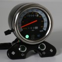Motorcycle Odometer Speedometer LCD Digital Gauge W/ Light USB Charger Interface For Cafe Racer