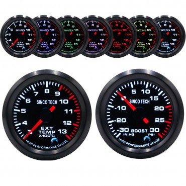 Racing Car Turbo/Boost/EGT Exhaust/Temp/Oil Pressure Gauge Meter 7 Colors