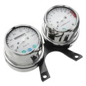 Universal Motorcycle Speedometer Odometer Tachometer Gauge Kit KM/H MPH Cafe Racer Bobber