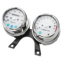 Universal Motorcycle Speedometer Odometer Tachometer Gauge Kit KM/H MPH Cafe Racer Bobber