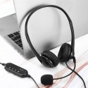 Wired USB Mic Headphones Volume Control Stereo Computer Headsets For PC Laptop