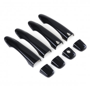 8Pcs Car Carbon Fiber Side Smart Door Handle Covers Trims For Nissan Maxima 2016-2019