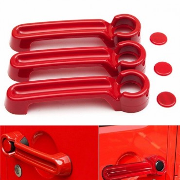 Red Exterior Door Handle Cover Handle Hood For Jeep Wrangler 2 Doors 2007-2016