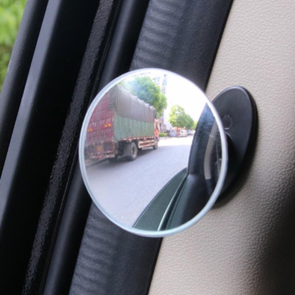 5CM Car B Pillar Door Side Blind Spot Rearview Mirror HD Convex Glass 360° Wide Angle Mirror