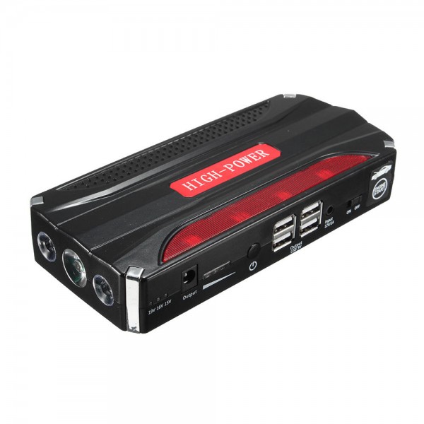 16800mAh 12V Car Jump Starter Rechargeable Lithium Battery Booster Power Bank 4USB Multi-Function