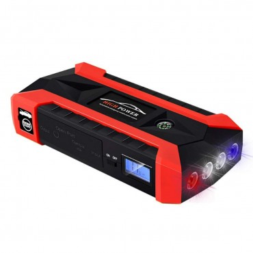 JX29 Portable Car Jump Starter 89800mAh 600A Peak 12V Emergency Battery Booster with LED Flashlight Compass