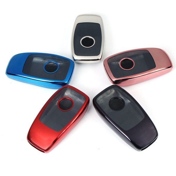 2 IN 1 TPU Remote Smart Key Case Fob Cover with Button Film For Benz E/S Class E300 E400 S63 S65