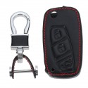 3-Bottons PU Leather Car Key Shell Case/Bag Cover for FIAT Panda Stilo Punto Doblo Grande