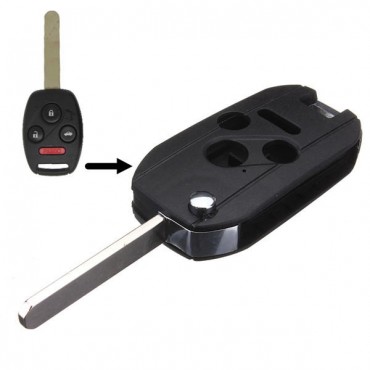 3 Button+Panic Folding Remote Key Case Shell Fob For 03-13 Honda