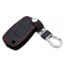 3Botton Pu Leather Car Key Case Cover For FIAT Panda Stilo Punto Doblo Grande Bravo