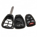 6-Button Remote Lgnition Key Shell Case Uncut Blade For Chrysler Dodge