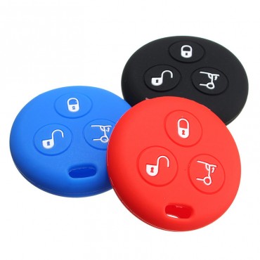 Black Red Blue Silica Gel Remote Key Case Protect Sleeve For Benz Smart