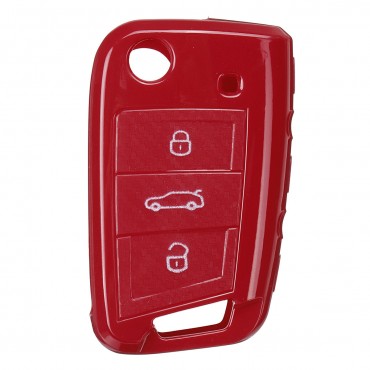 Car Key Cover Silicone TPU Protective Case With Belt Buckle Suitable For Volkswagen/Golf/Jetta/Skoda